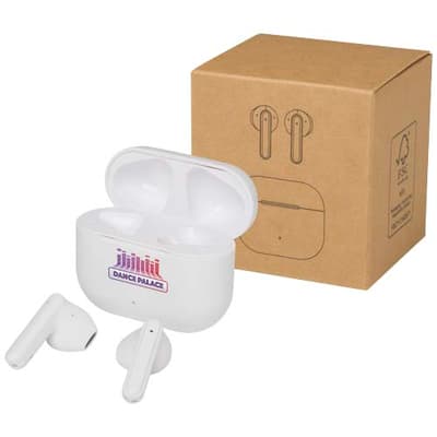 Branded Altais recycled plastic True Wireless Bluetooth earbuds