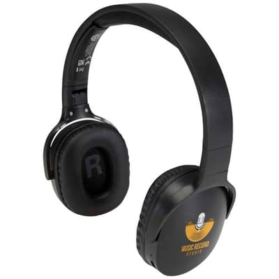 Branded Ancha recycled plastic over-ear wireless Bluetooth headset
