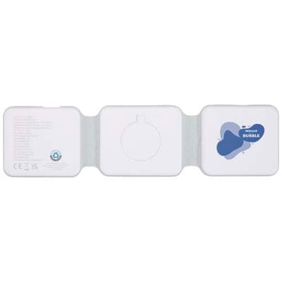 Branded Armus 3-in-1 15W recycled plastic foldable wireless charger