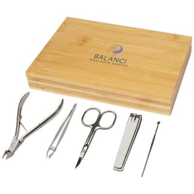 Promotional Ladia 5-piece bamboo manicure set