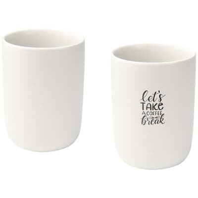 Custom Printed Male 350 ml ceramic cups with matt finish - set of 2