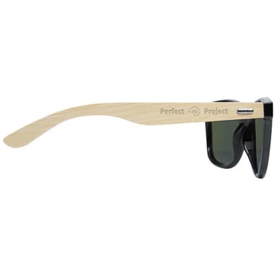 Custom Printed Taiyō rPET/bamboo mirrored polarized sunglasses in gift box