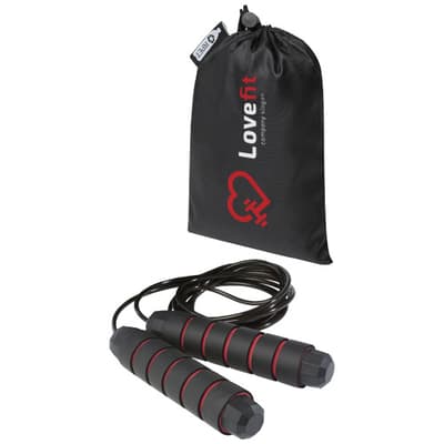 Custom Branded Austin soft skipping rope in recycled PET pouch