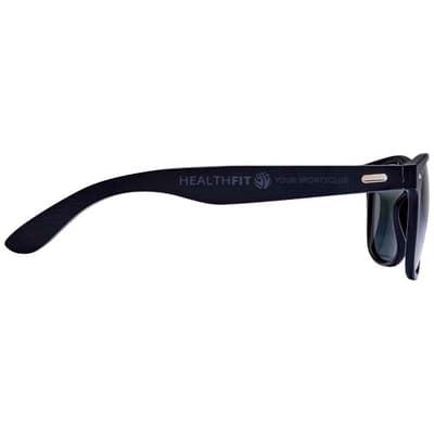 Custom Printed Arlo bamboo sunglasses with black coating
