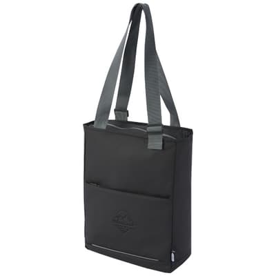 Custom Branded Aqua 14" GRS recycled water resistant laptop tote bag 14L