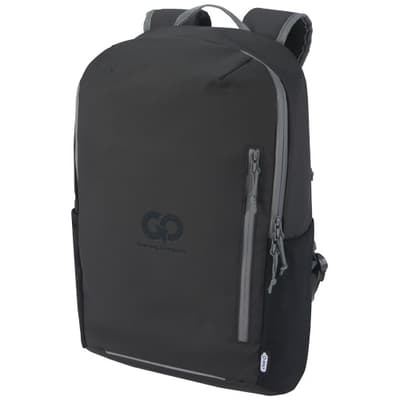Custom Branded Aqua 15" GRS recycled water resistant laptop backpack 21L
