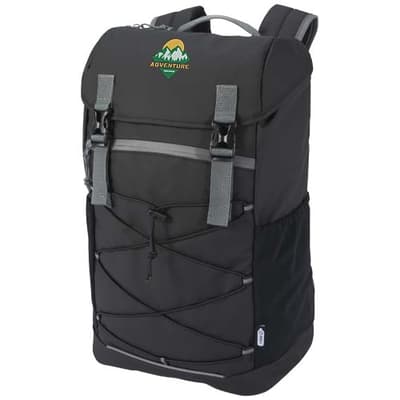 Custom Branded Aqua 15.6" GRS recycled water resistant laptop backpack 23L