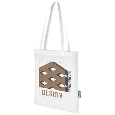 Custom Branded Zeus GRS recycled non-woven convention tote bag 6L