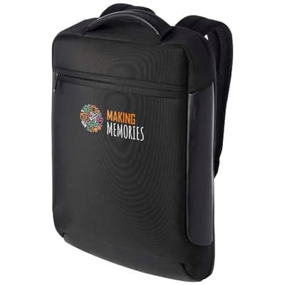 Custom Branded Expedition Pro 15.6" GRS recycled compact laptop backpack 12L