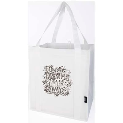 Custom Branded Liberty GRS recycled non-woven bottom board tote bag 29L