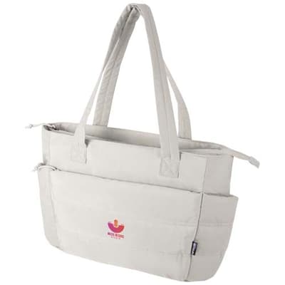 Custom Branded Puffer 15.6" GRS recycled laptop tote bag 18L