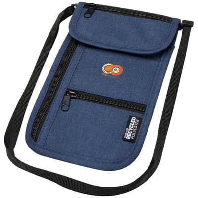 Custom Branded Ross GRS recycled smart travel pouch