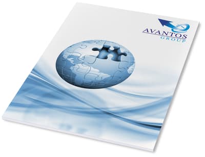 Promotional Desk-Mate® A4 notepad wrap over cover