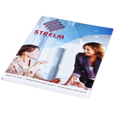 Promotional Desk-Mate® A5 notepad wrap over cover