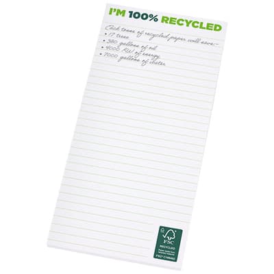 Promotional Desk-Mate® 1/3 A4 recycled notepad
