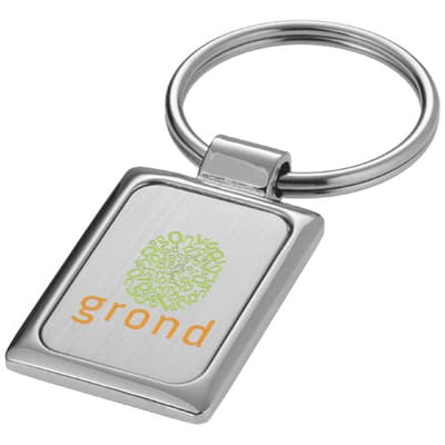 Promotional Sergio rectangular metal keychain