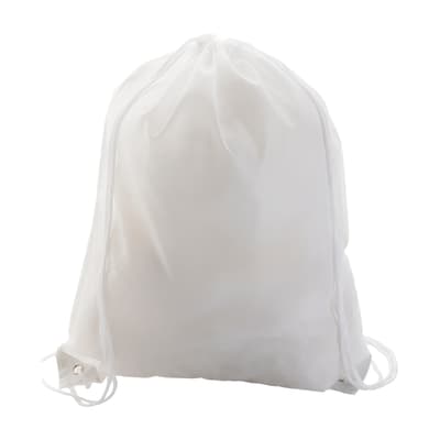 Polyester Drawstring Bag with reinforced PU leather corners