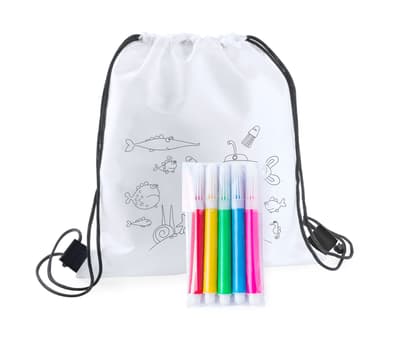 Colouring drawstring bag