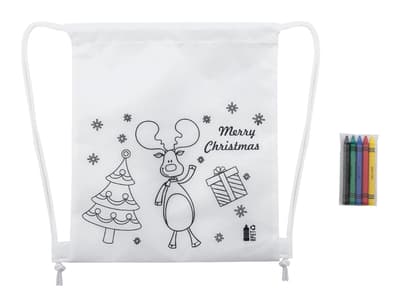 Colouring Christmas drawstring bag