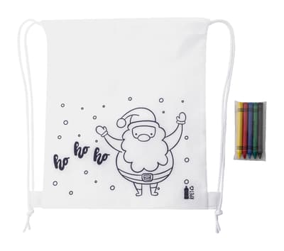 Colouring Christmas drawstring bag