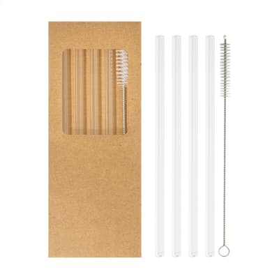 Glass straw set