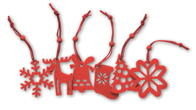 Set Of 6 Felt Tree Hangers