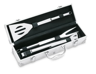 3 Bbq Tools In Aluminium Case