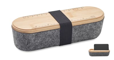 Bamboo Rpet Felt Pencil Case With Lid