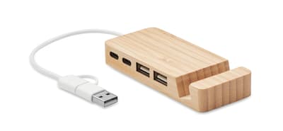Bamboo Usb 4 Ports Hub