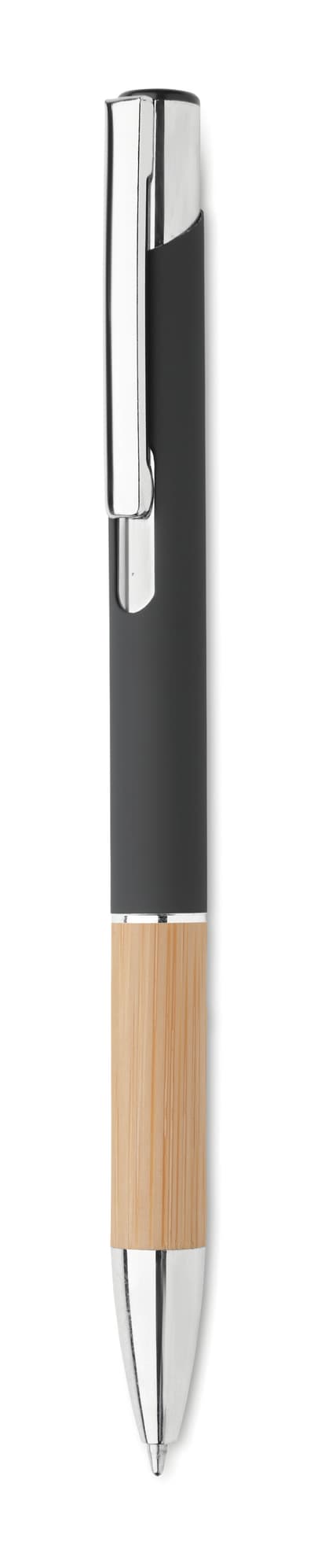 Bamboo Push Button Aluminium Pen