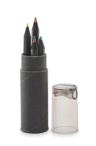 6 Black Colouring Pencils
