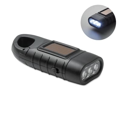 Recycled Solar Torch With Dynamo Crank