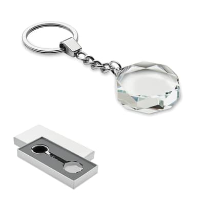 Glass Round Award Key Ring