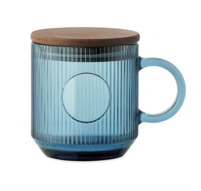 Ribbed Glass Mug 300ml