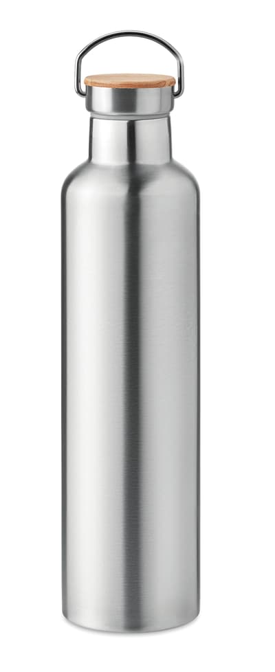 Bamboo Stainless Steel Double Wall Flask 1l