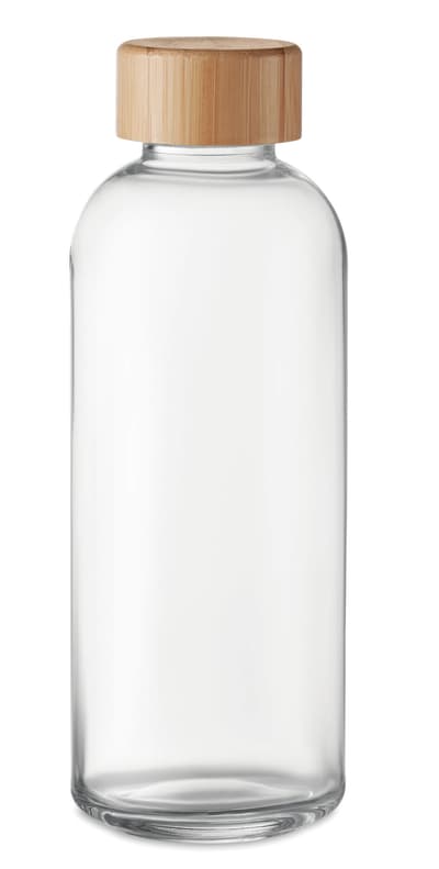 Glass Water Bottle 650ml Bamboo Lid