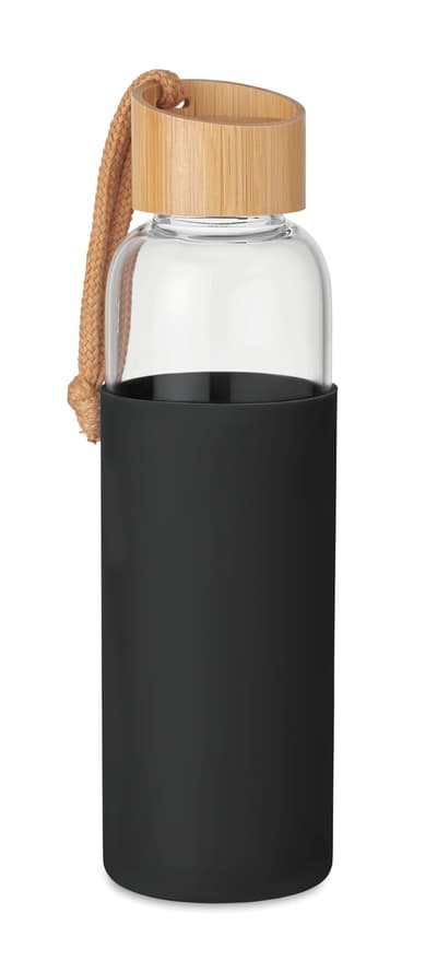 Bamboo Glass Water Bottle 500 Ml In Pouch