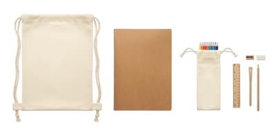 Recycled Kids Drawing Set In Drawstring