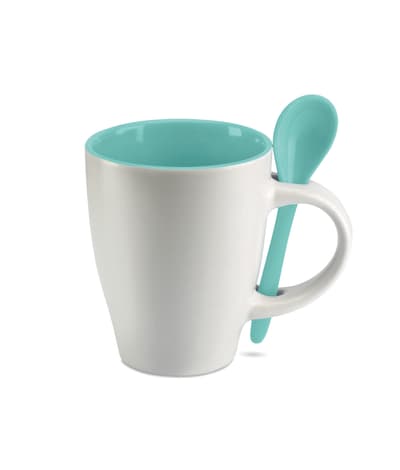Bicolour Mug With Spoon 250 Ml