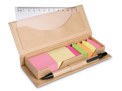 Recycled Sticky Memo Set Recycked W/pen