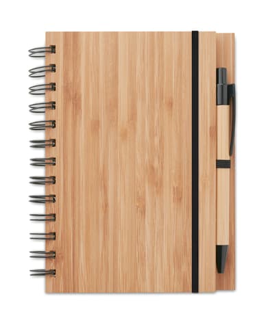 Recycled Bamboo Notebook With Pen Lined