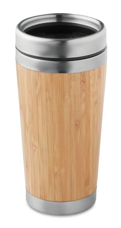 Stainless Steel Double Wall Bamboo Flask 430ml