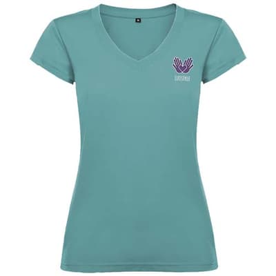 Custom Branded Victoria 155 g/m² short sleeve women's v-neck t-shirt