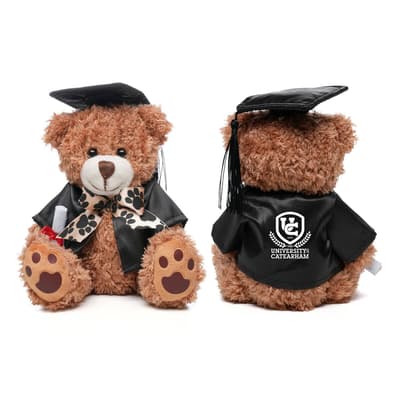 Graduation Style Medium Patched Paw Teddy