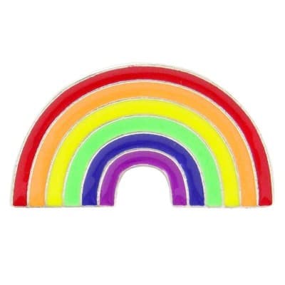 Rainbow Pin Badge - 25mm - Keychain Attachment