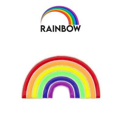 Rainbow Pin Badge - 30mm - Magnetic Backing