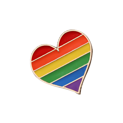 Rainbow Pin Badge - 35mm - Two Butterfly Clutches