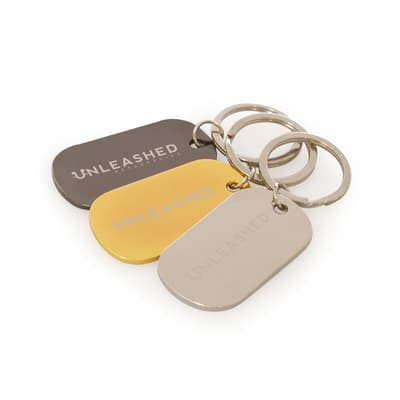Metal Dog Tag Style Keyring