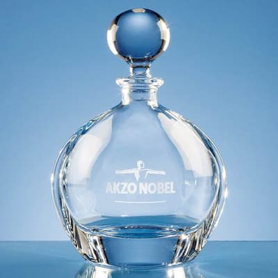 Custom Printed 0.8ltr Crystalite Round Decanter
