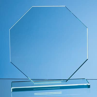 Custom Printed 20cm x 20cm x 12mm Jade Glass Octagon Award
